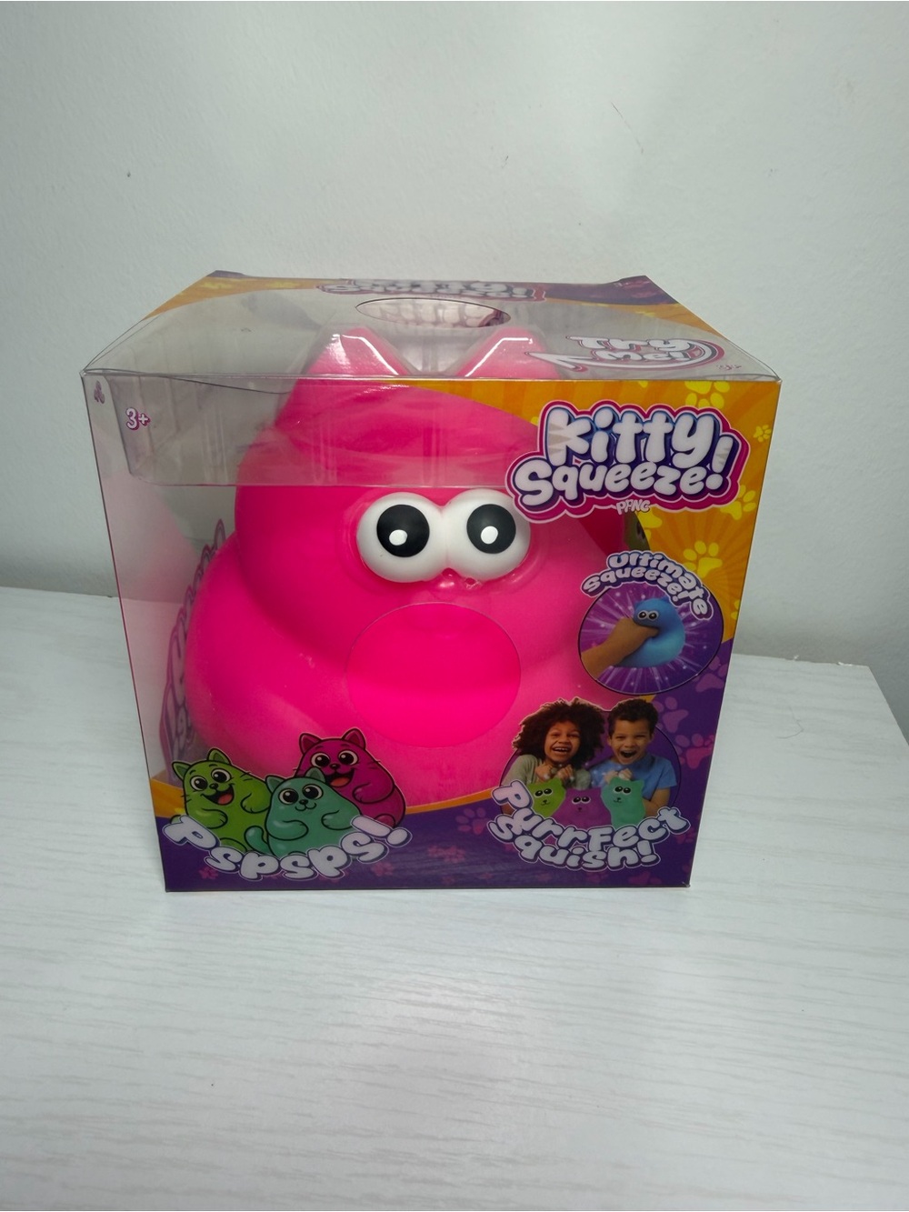 Kitty Squeeze! Squishy Toy Jumbo fidget squish cat pink